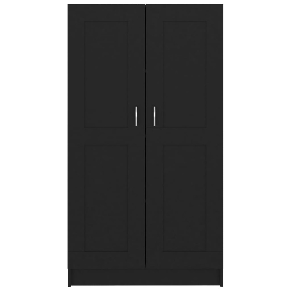 Armario de libros madera contrachapada negro 82,5x30,5x150