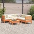 Set de sofás jardín 6 pzas con cojines madera pino marrón