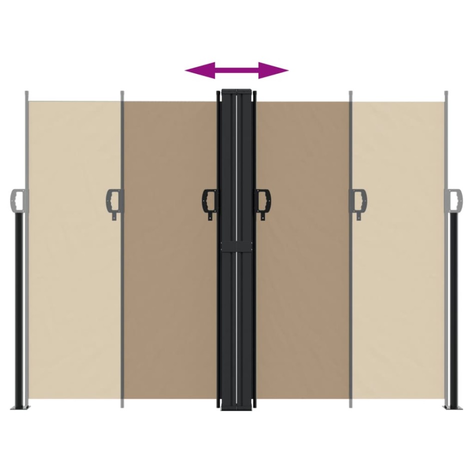 Toldo lateral retráctil gris taupe 180x1000