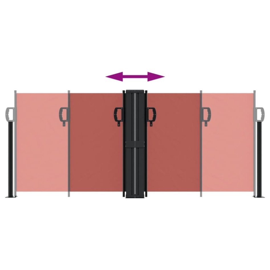 Toldo lateral retráctil terracota 100x600