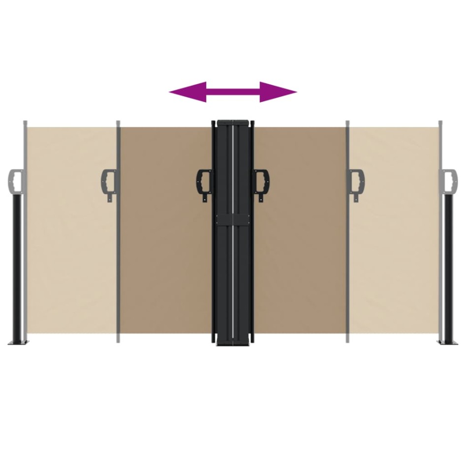 Toldo lateral retráctil gris taupe 120x1000