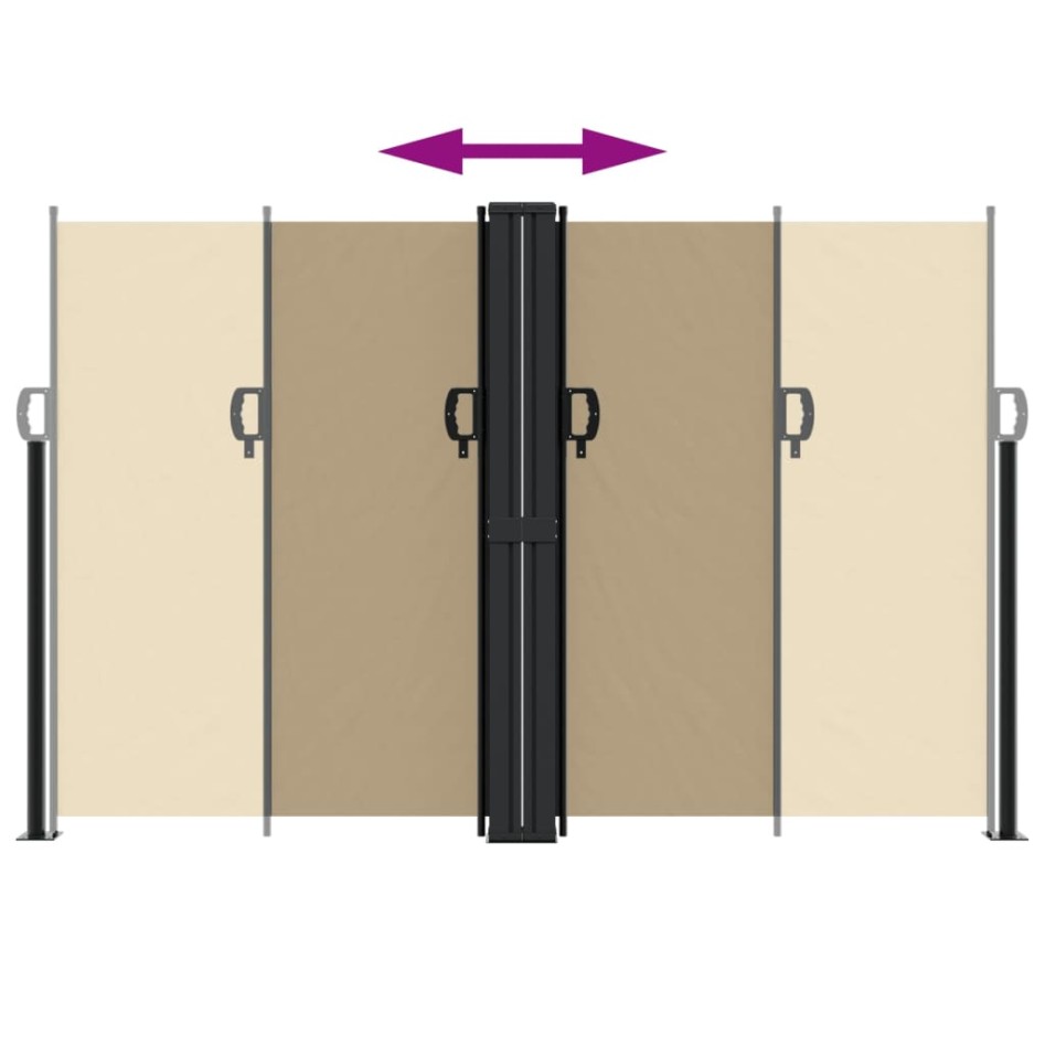 Toldo lateral retráctil beige 160x1200