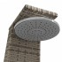 Ducha de exterior ratán PE y madera acacia gris 55x60x224