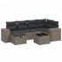 Set de sofás de jardín 7 pzas con cojines ratán PE gris