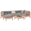 Set de sofás jardín 7 pzas con cojines madera abeto Douglas