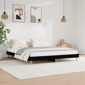 Cama sin colchón negro 180x200 cm madera de