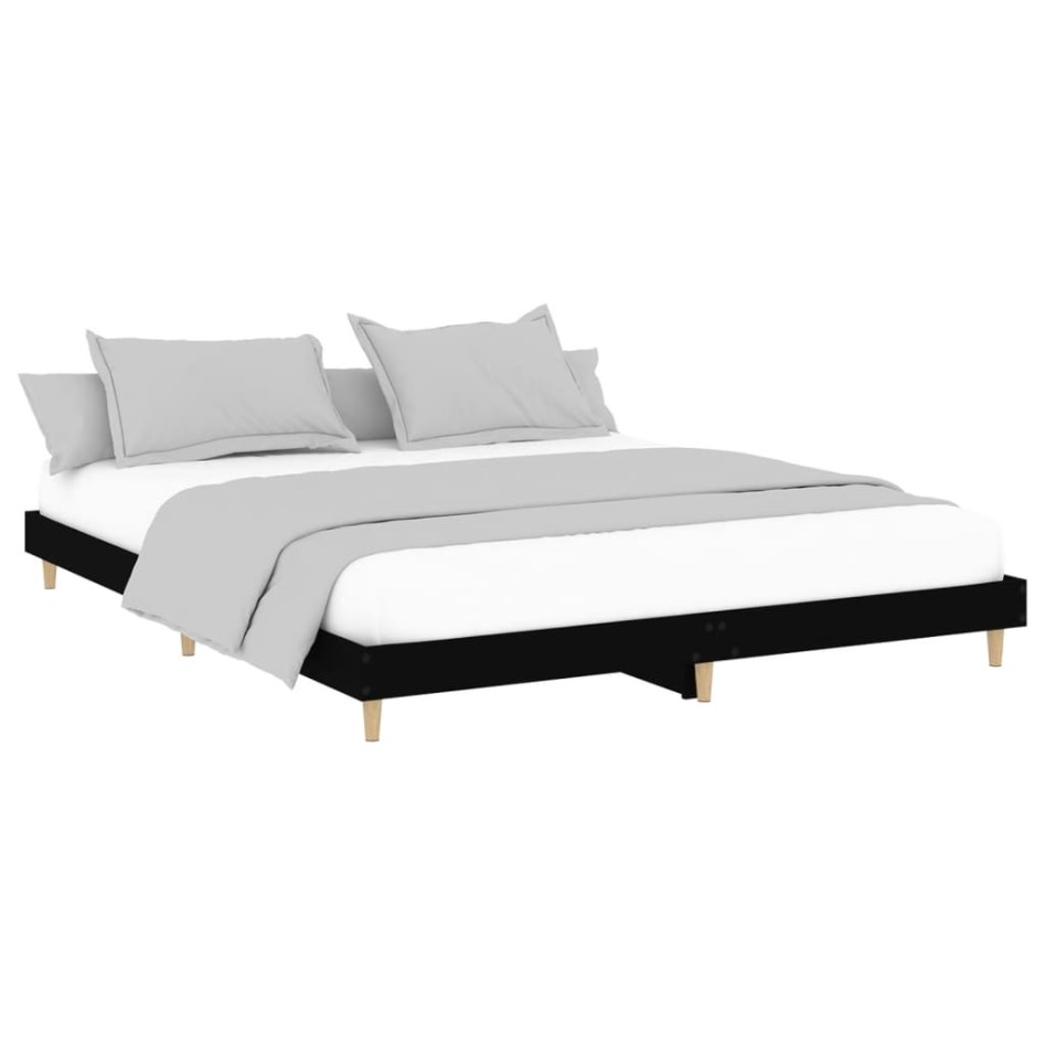 Cama sin colchón negro 180x200 cm madera de