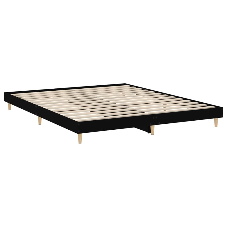 Cama sin colchón negro 180x200 cm madera de