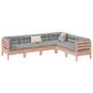 Set de sofás jardín 6 pzas con cojines madera abeto Douglas