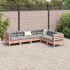 Set de sofás jardín 6 pzas con cojines madera abeto