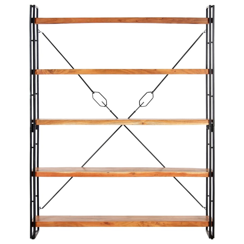 Estantería de 5 niveles madera maciza de acacia 140x30x180