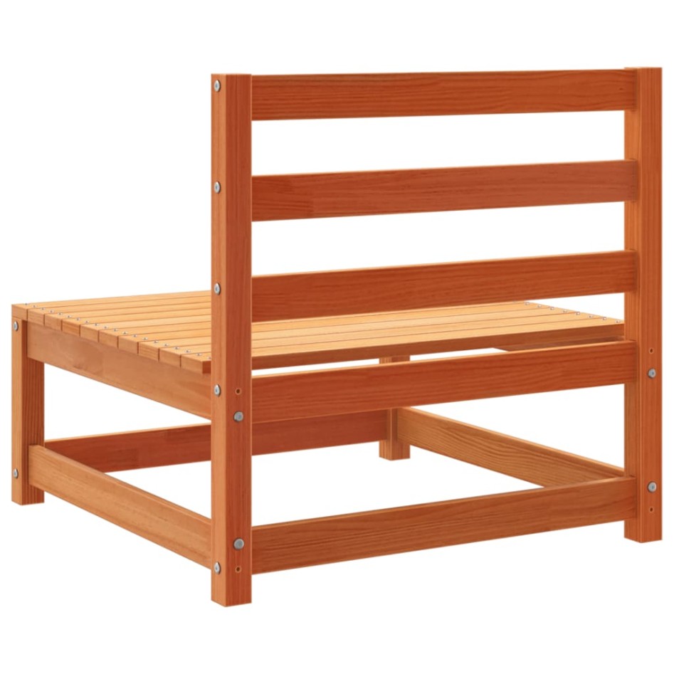 Juego de sofás de jardín 7 pzas madera maciza pino marrón