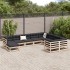Juego de sofás de jardín 10 pzas madera maciza de