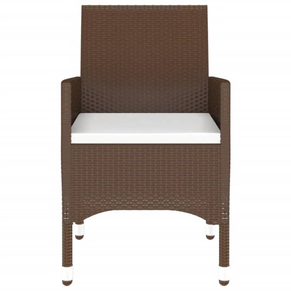 Set de bistró de jardín 3 pzas ratán PE vidrio templado