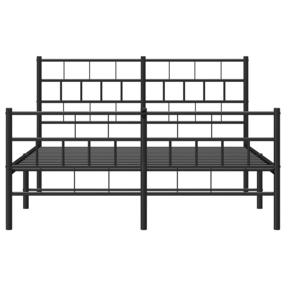 Estructura de cama cabecero y estribo metal negro 135x190