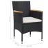 Juego comedor jardín 5 pzas ratán sintético madera maciza