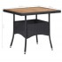 Juego comedor jardín 5 pzas ratán sintético madera maciza