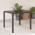 Mesa de jardín superficie de vidrio ratán PE negro 90x90x75