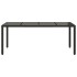 Mesa de jardín superficie de vidrio ratán PE negro 190x90x75