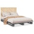 Estructura de cama con cabecero madera pino gris 140x200