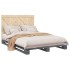 Estructura de cama con cabecero madera pino gris 140x200