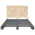 Estructura de cama con cabecero madera pino gris 140x200