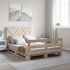 Estructura de cama con cabecero madera maciza pino 160x200