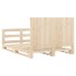 Estructura de cama con cabecero madera maciza pino 160x200