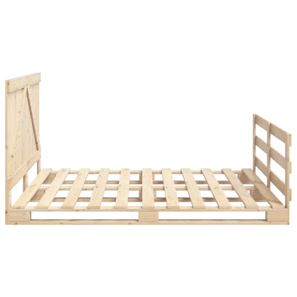 Estructura de cama con cabecero madera maciza de pino
