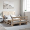 Estructura de cama con cabecero madera maciza pino 140x200 cm
