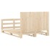 Estructura de cama con cabecero madera maciza pino 140x200