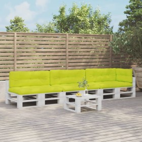 Cojines para palés 7 piezas tela verde