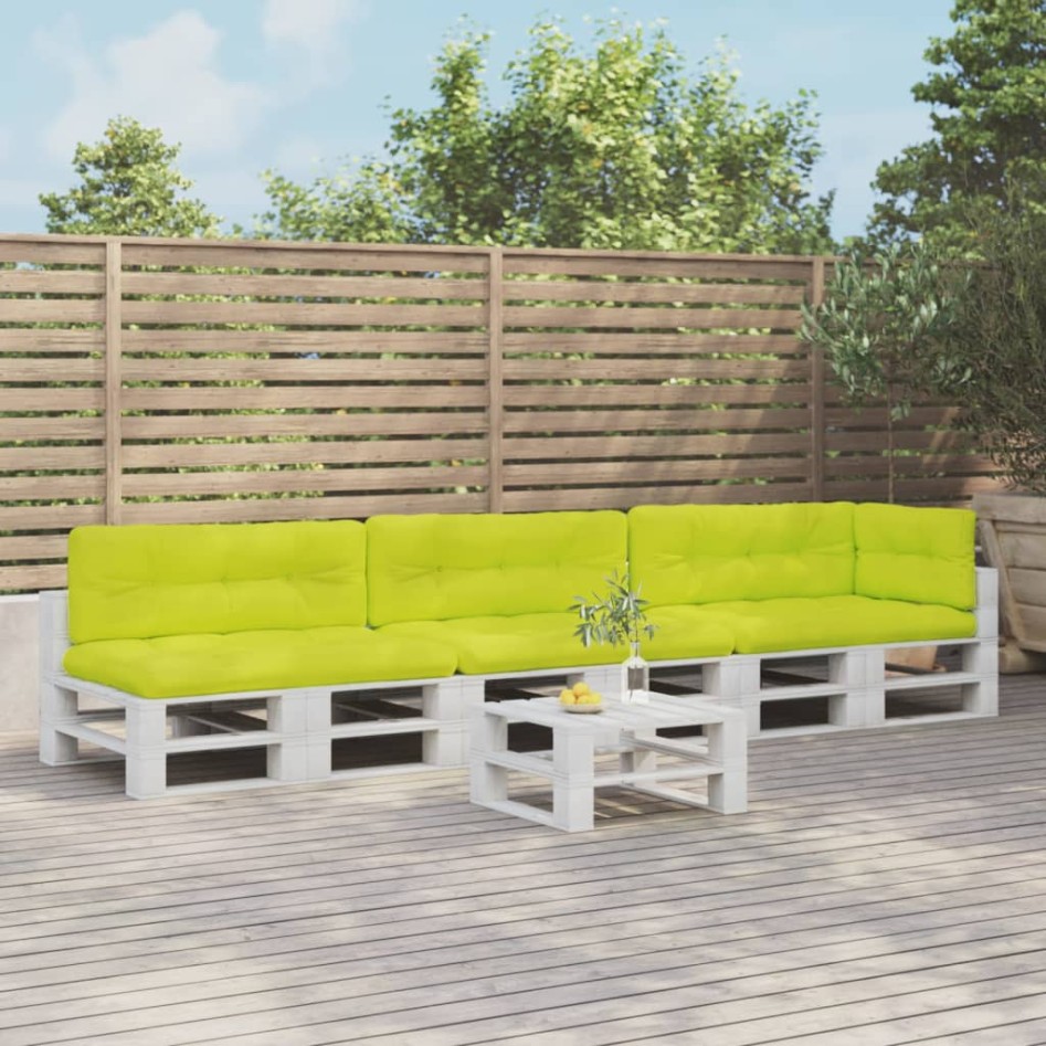 Cojines para palés 7 piezas tela verde