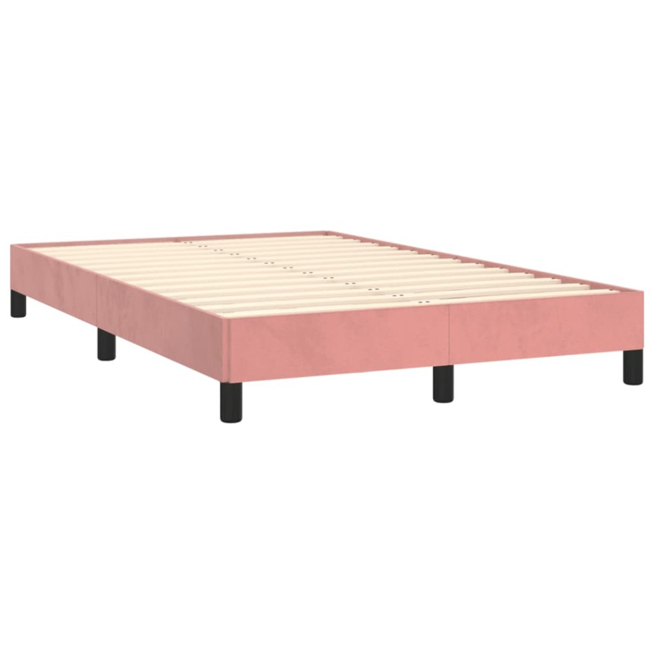 Estructura de cama sin colchón terciopelo rosa 120x190