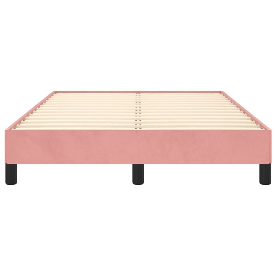 Estructura de cama sin colchón terciopelo rosa 120x190