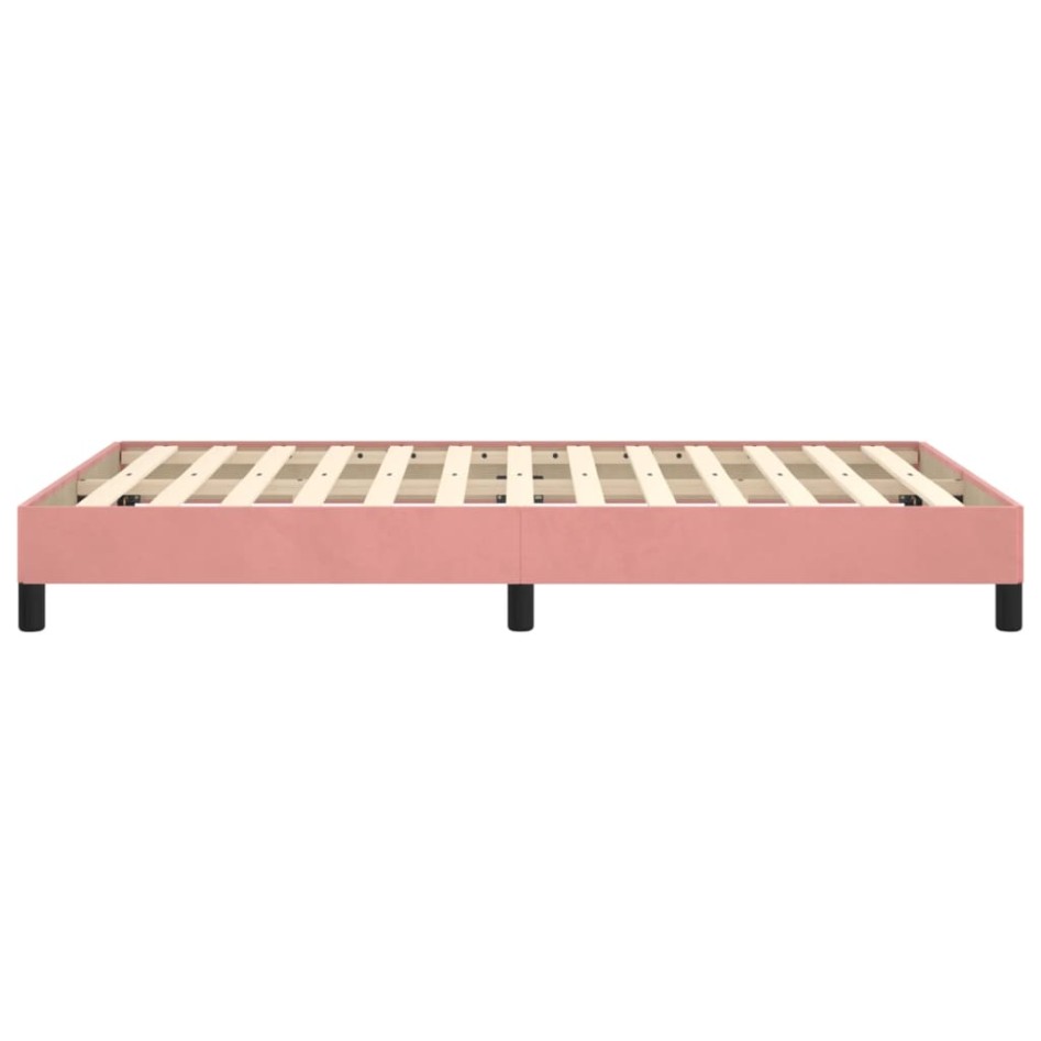 Estructura de cama sin colchón terciopelo rosa 120x190