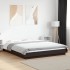 Estructura cama con luces LED madera ingeniería negro