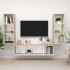 Muebles de salón 3 pzas madera ingeniería blanco y roble