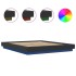 Estructura cama con luces LED madera ingeniería negro