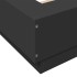 Estructura cama con luces LED madera ingeniería negro