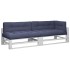 Cojines para muebles de palets 5 unidades tela azul