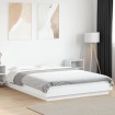Estructura de cama con LED madera ingeniería blanco 120x190 cm