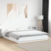 Estructura de cama con LED madera ingeniería blanco 150x200 cm