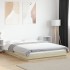 Estructura cama con luces LED madera roble Sonoma 135x190