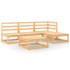 Juego de muebles de jardín 5 piezas madera maciza de