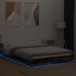 Estructura cama con luces LED madera roble ahumado 120x200