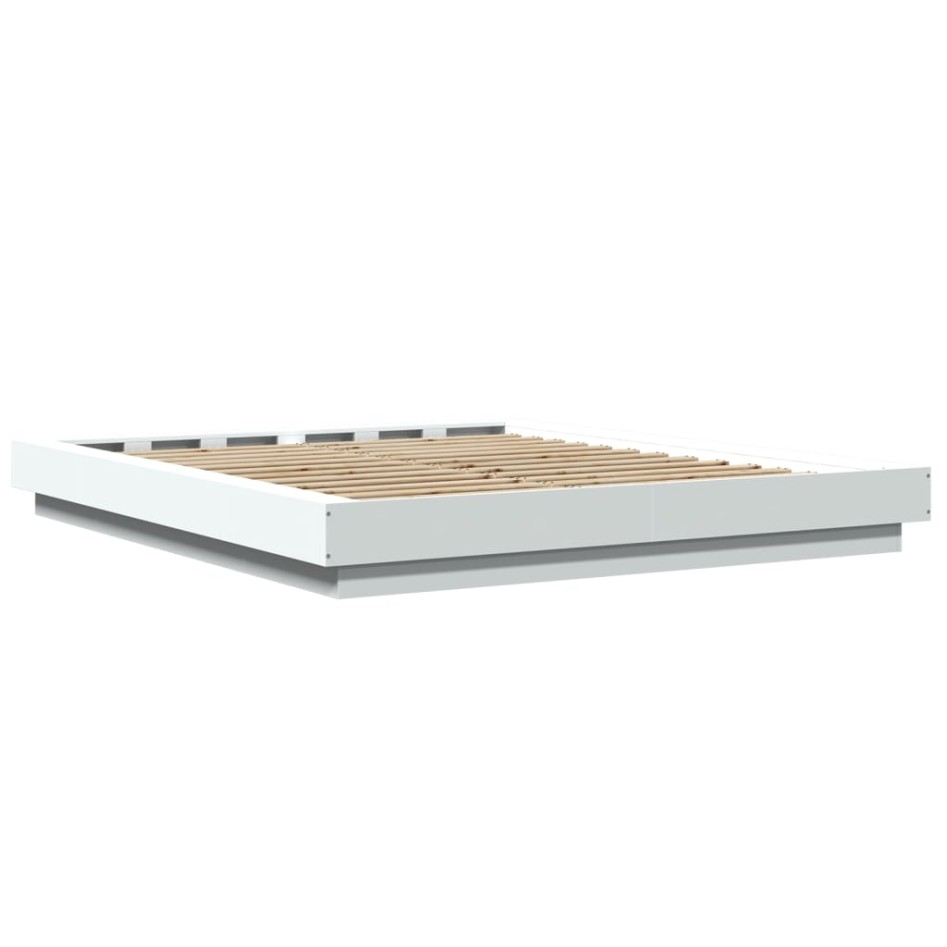 Estructura de cama madera de ingeniería blanca 150x200