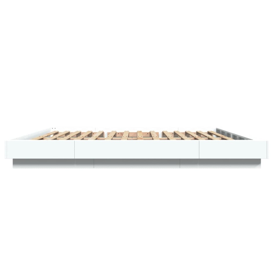 Estructura de cama madera de ingeniería blanca 200x200