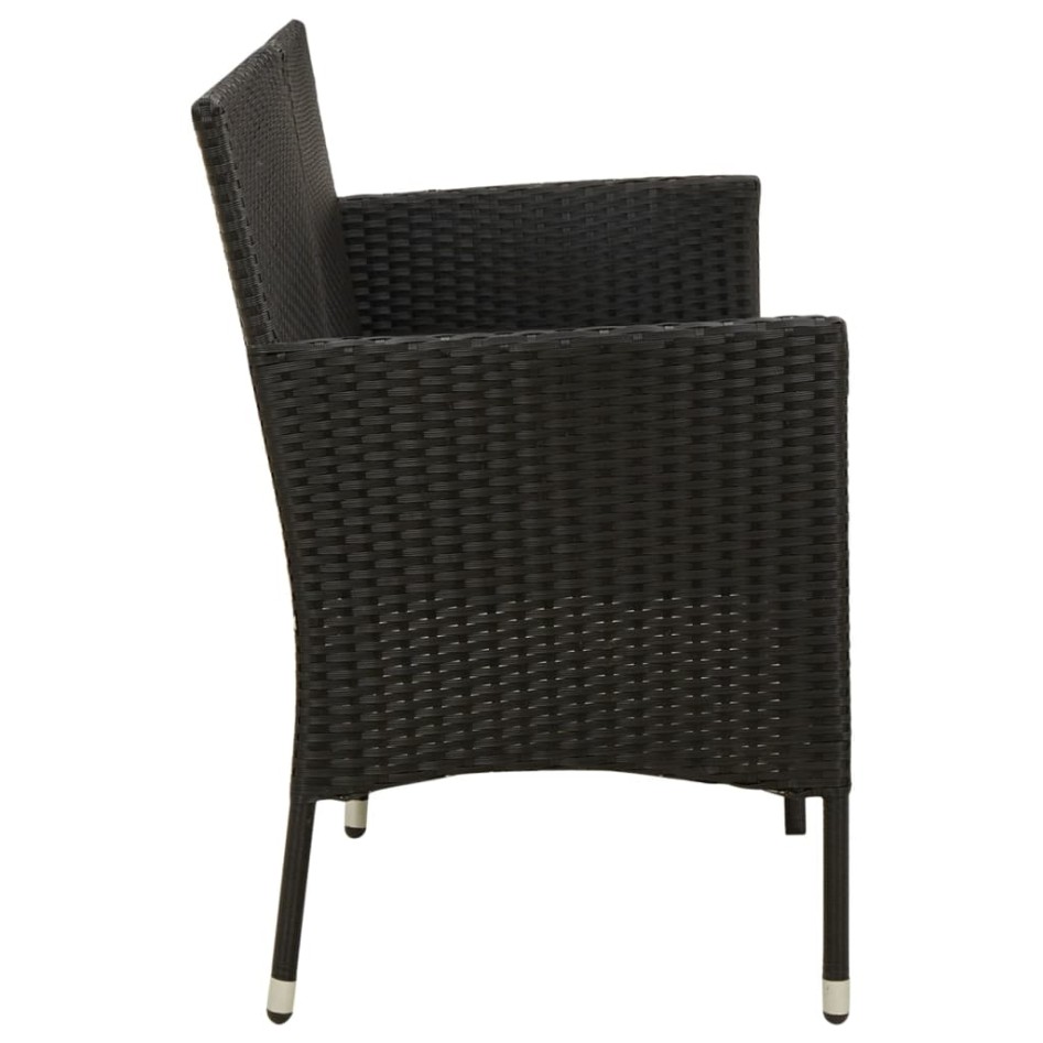 Sofá de jardín 3 plazas con cojines ratán sintético