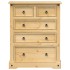 Cómoda cajonera Corona madera maciza de pino 92x48x114